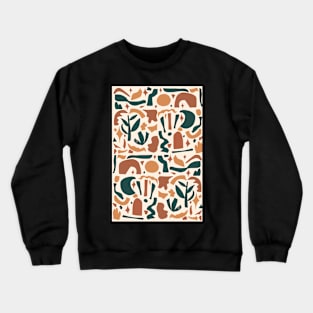 Vintage Aesthetic Minimalist Danish Pastel Abstract Terracotta Design Crewneck Sweatshirt